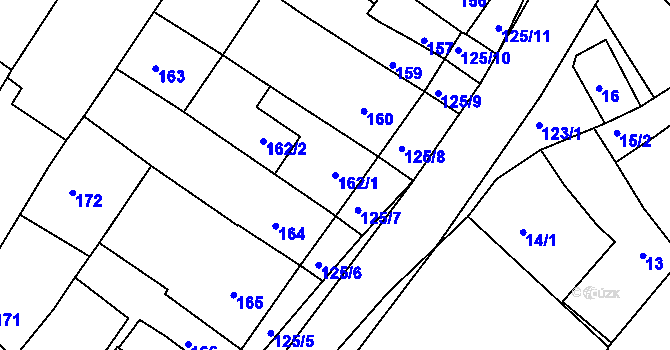 Parcela st. 162/1 v KÚ Ořechov, Katastrální mapa