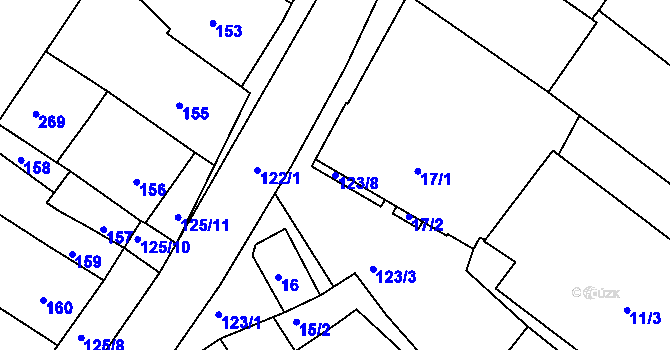 Parcela st. 123/8 v KÚ Ořechov, Katastrální mapa