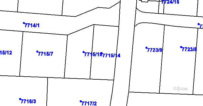 Parcela st. 7715/14 v KÚ Ořechov, Katastrální mapa