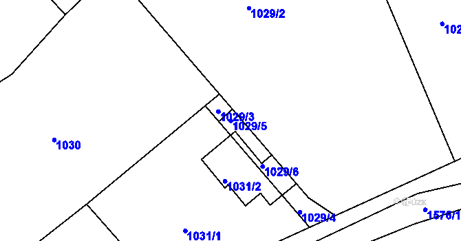 Parcela st. 1029/5 v KÚ Ořechov, Katastrální mapa