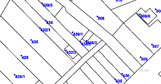 Parcela st. 438/2 v KÚ Ořechov, Katastrální mapa