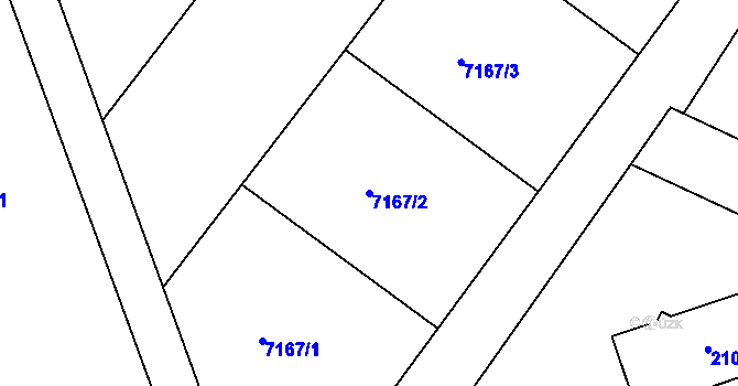 Parcela st. 7167/2 v KÚ Ořechov, Katastrální mapa