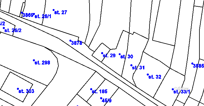 Parcela st. 29 v KÚ Ořechov u Uherského Hradiště, Katastrální mapa