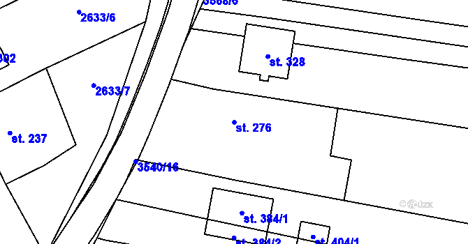 Parcela st. 276 v KÚ Ořechov u Uherského Hradiště, Katastrální mapa