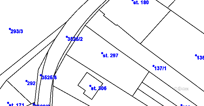 Parcela st. 297 v KÚ Ořechov u Uherského Hradiště, Katastrální mapa