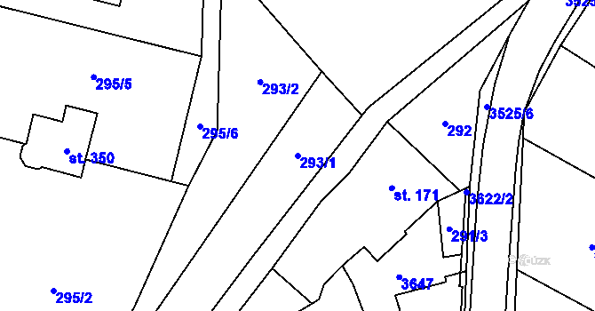 Parcela st. 293/1 v KÚ Ořechov u Uherského Hradiště, Katastrální mapa