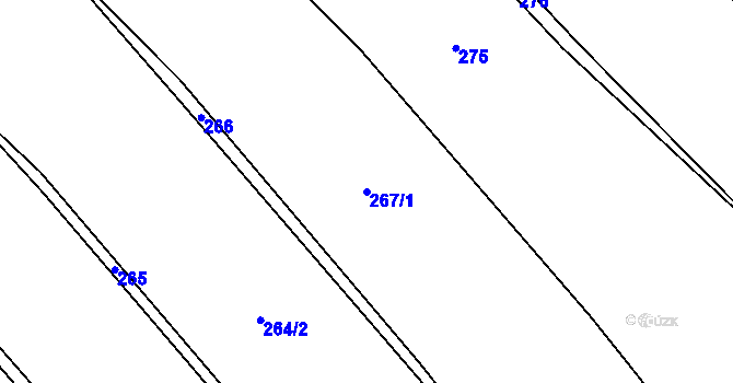 Parcela st. 267/1 v KÚ Ořechov u Křižanova, Katastrální mapa