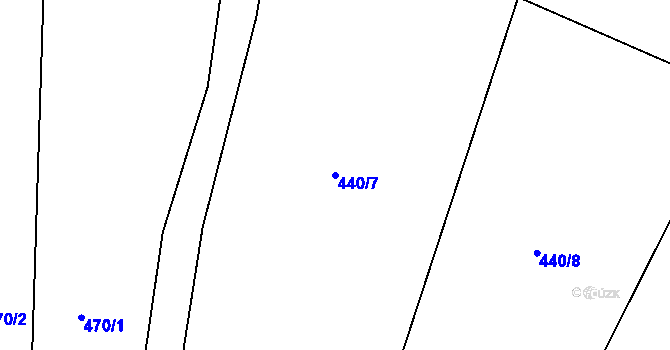 Parcela st. 440/7 v KÚ Ořechov u Křižanova, Katastrální mapa
