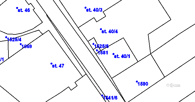 Parcela st. 40/2 v KÚ Ořechov u Křižanova, Katastrální mapa