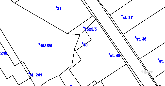 Parcela st. 18 v KÚ Ořechov u Křižanova, Katastrální mapa