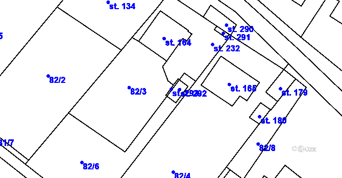 Parcela st. 293 v KÚ Ořechov u Křižanova, Katastrální mapa
