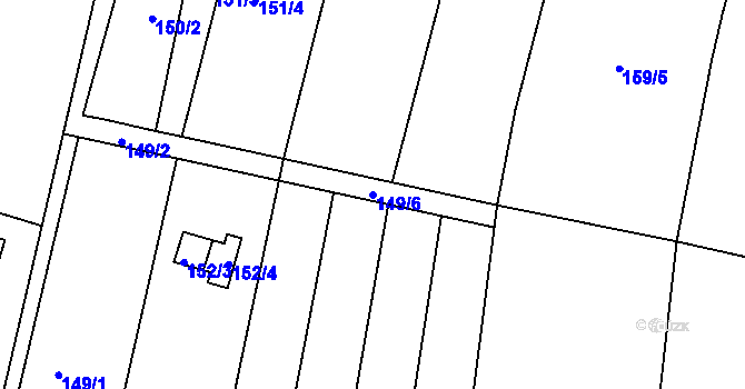 Parcela st. 149/6 v KÚ Ořešín, Katastrální mapa