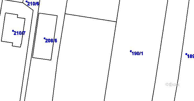 Parcela st. 190/3 v KÚ Ořešín, Katastrální mapa