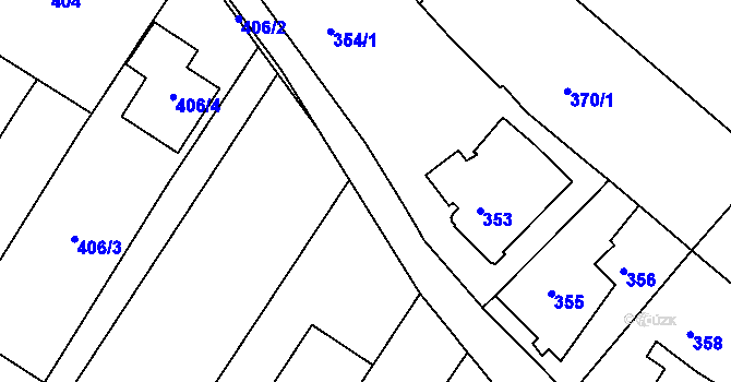 Parcela st. 381/9 v KÚ Ořešín, Katastrální mapa