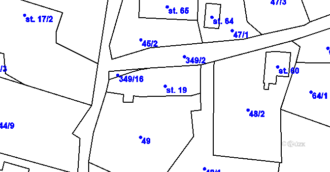 Parcela st. 19 v KÚ Oseč, Katastrální mapa