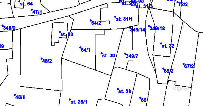 Parcela st. 30 v KÚ Oseč, Katastrální mapa