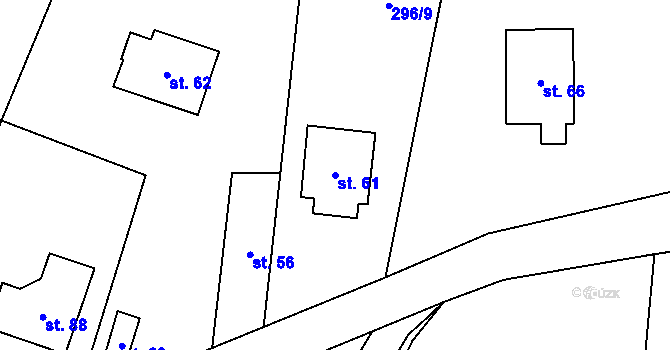 Parcela st. 61 v KÚ Oseč, Katastrální mapa