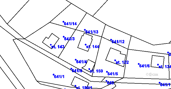 Parcela st. 144 v KÚ Osečany, Katastrální mapa