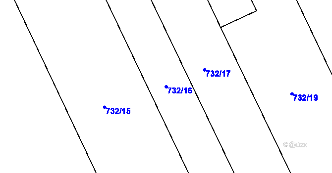 Parcela st. 732/16 v KÚ Osečany, Katastrální mapa
