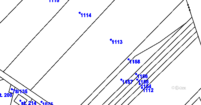 Parcela st. 80/5 v KÚ Oseček, Katastrální mapa