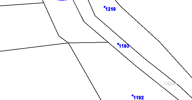 Parcela st. 370/2 v KÚ Oseček, Katastrální mapa