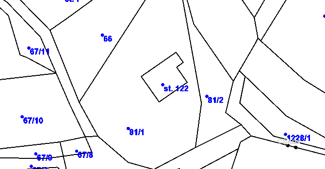 Parcela st. 122 v KÚ Chrastná, Katastrální mapa