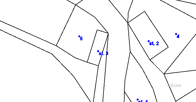 Parcela st. 3 v KÚ Kotel, Katastrální mapa