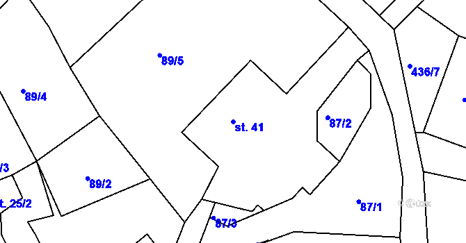 Parcela st. 41 v KÚ Kotel, Katastrální mapa