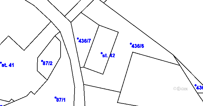 Parcela st. 42 v KÚ Kotel, Katastrální mapa