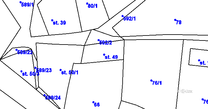 Parcela st. 49 v KÚ Kotel, Katastrální mapa