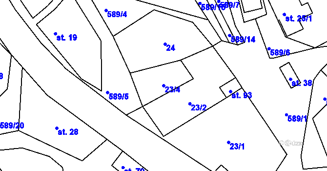 Parcela st. 23/4 v KÚ Kotel, Katastrální mapa