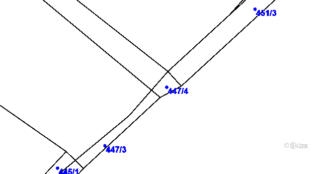 Parcela st. 447/4 v KÚ Kotel, Katastrální mapa