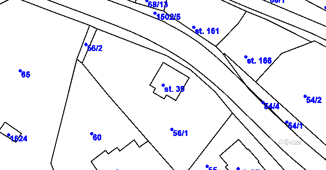 Parcela st. 39 v KÚ Lázně Kundratice, Katastrální mapa