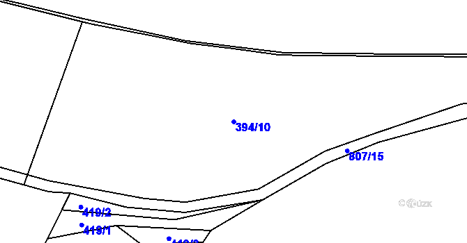 Parcela st. 394/10 v KÚ Osečná, Katastrální mapa