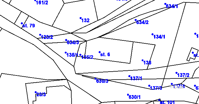 Parcela st. 6 v KÚ Zábrdí u Osečné, Katastrální mapa