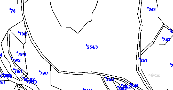 Parcela st. 254/3 v KÚ Zábrdí u Osečné, Katastrální mapa