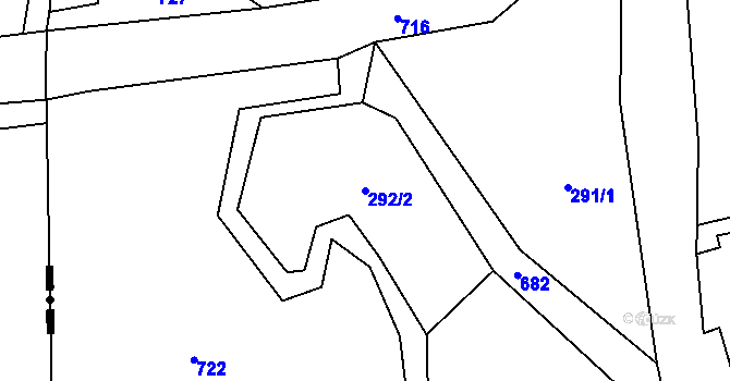 Parcela st. 292/2 v KÚ Zábrdí u Osečné, Katastrální mapa