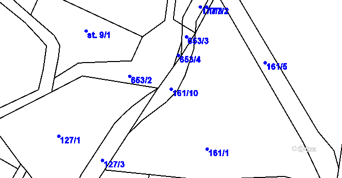 Parcela st. 161/10 v KÚ Zábrdí u Osečné, Katastrální mapa