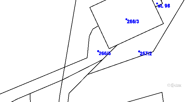 Parcela st. 266/5 v KÚ Zábrdí u Osečné, Katastrální mapa