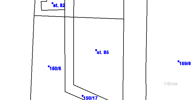 Parcela st. 85 v KÚ Lomy u Osečnice, Katastrální mapa