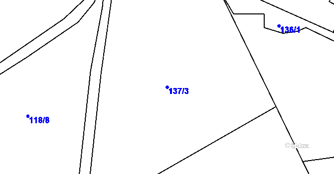 Parcela st. 137/3 v KÚ Lomy u Osečnice, Katastrální mapa