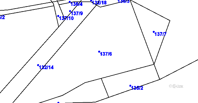 Parcela st. 137/6 v KÚ Lomy u Osečnice, Katastrální mapa
