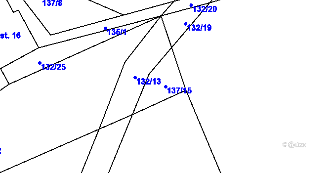 Parcela st. 137/15 v KÚ Lomy u Osečnice, Katastrální mapa