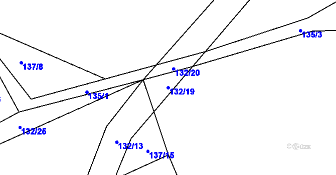 Parcela st. 132/19 v KÚ Lomy u Osečnice, Katastrální mapa
