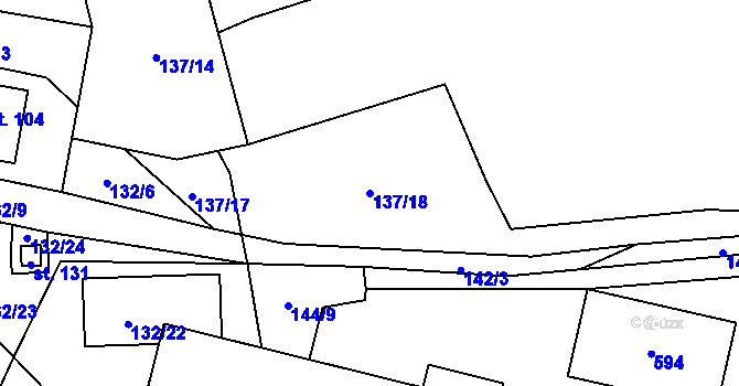 Parcela st. 137/18 v KÚ Lomy u Osečnice, Katastrální mapa