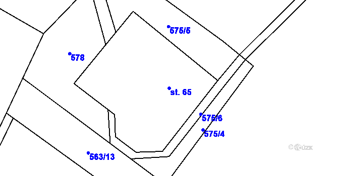Parcela st. 65 v KÚ Osečnice, Katastrální mapa
