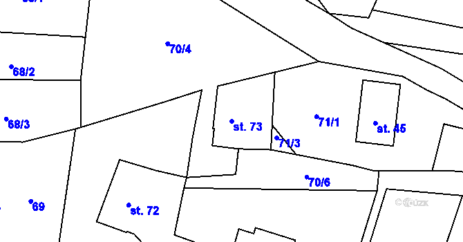 Parcela st. 73 v KÚ Osečnice, Katastrální mapa