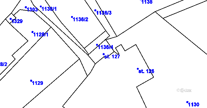 Parcela st. 127 v KÚ Osečnice, Katastrální mapa