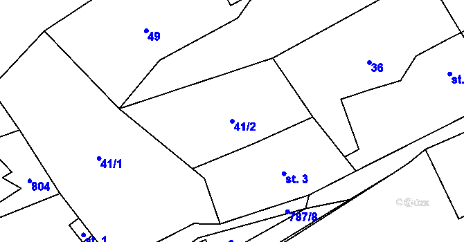Parcela st. 41/2 v KÚ Osečnice, Katastrální mapa