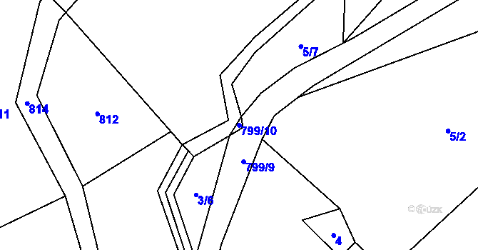 Parcela st. 799/10 v KÚ Osečnice, Katastrální mapa